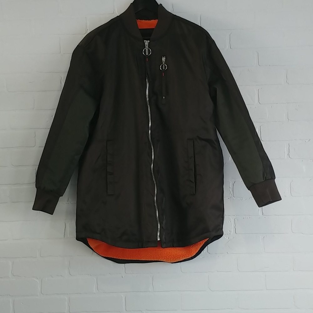 Sherpa lined, long flight jacket